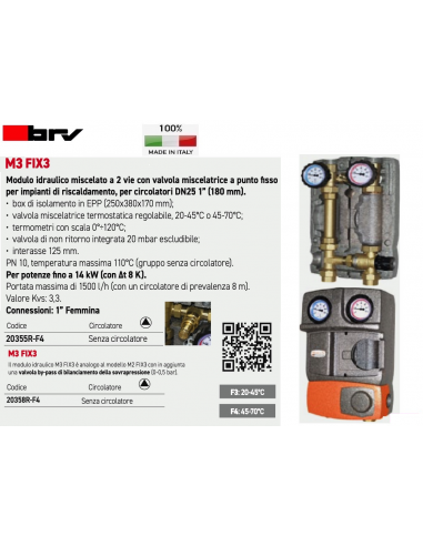 MODULO IDRAULICO BRV DN25 20358R-F4 SENZA...