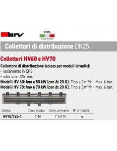 COLLETTORE BRV DN25 PER  4 MODULI  HV70/125-4 1"X1.1/4