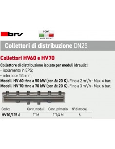 COLLETTORE BRV DN25 PER  6 MODULI  HV70/125-6 1"X1.1/4