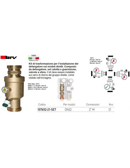 DEFANGATORE BRV DN32 2" 107652-21-SET
