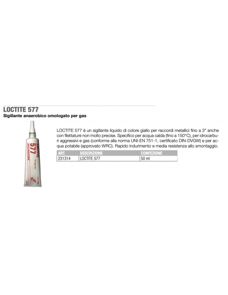 LOCTITE 577 GASZUGELASSENER DICHTSTOFF ML.50