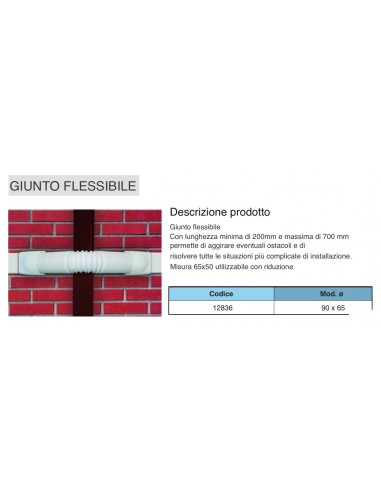 GIUNZIONE FLESSIBILE mm.90X65 PER CANALINA SONIA