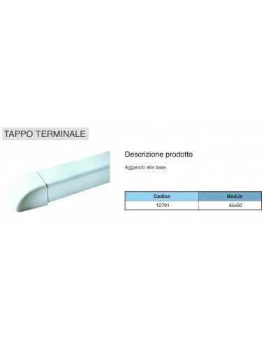 TAPPO TERMINALE mm.65X50 PER CANALINA SONIA