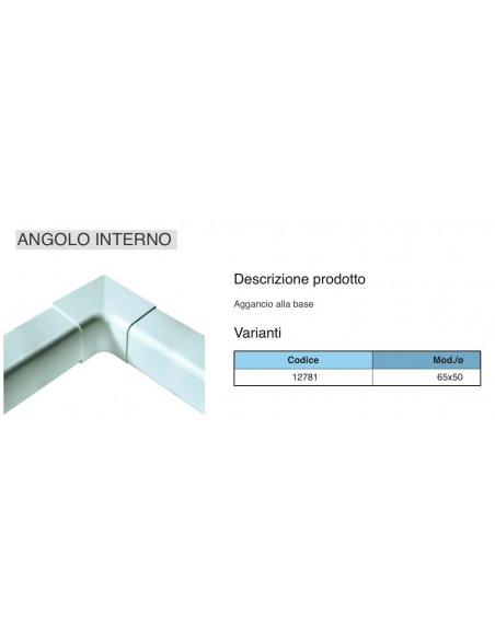 CURVA INTERNA  mm.65X50 PER CANALINA SONIA