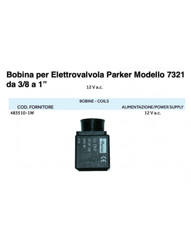 BOBINA PER ELETTROVALVOLA PARKER 12V AC 3/8*1"
