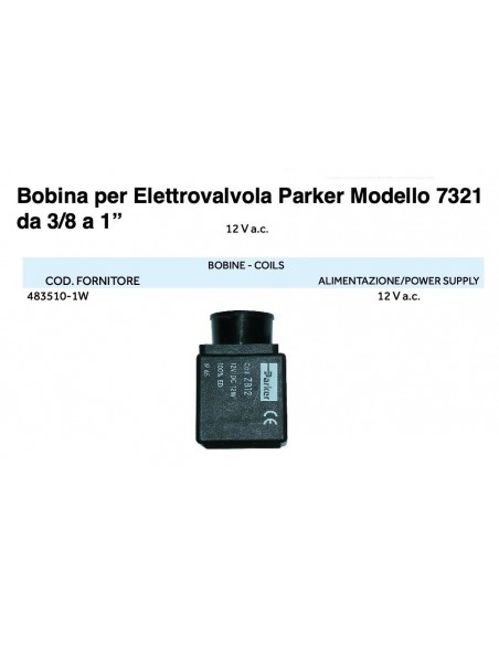 SPULE FÜR PARKER 12V AC 3/8*1" MAGNETVENTIL
