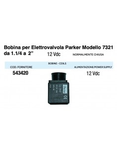 BOBINA PER ELETTROVALVOLA PARKER 12V CC 1.1/4*2"