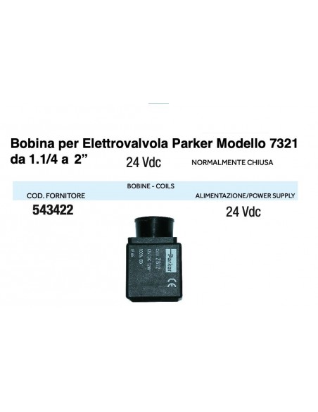 BOBINA PER ELETTROVALVOLA PARKER 24V 1.1/4*2"