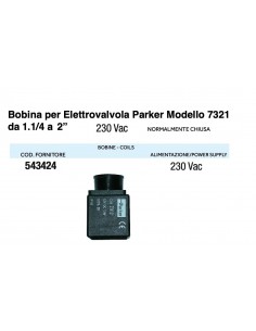BOBINA PER ELETTROVALVOLA PARKER 220V 1.1/4*2"