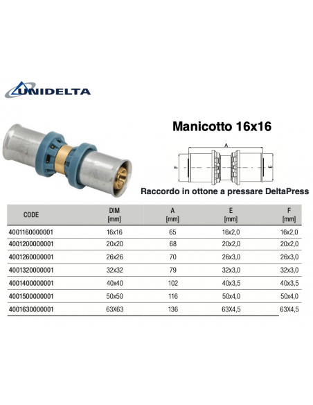 MANICOTTO DIAMETRO 16mm