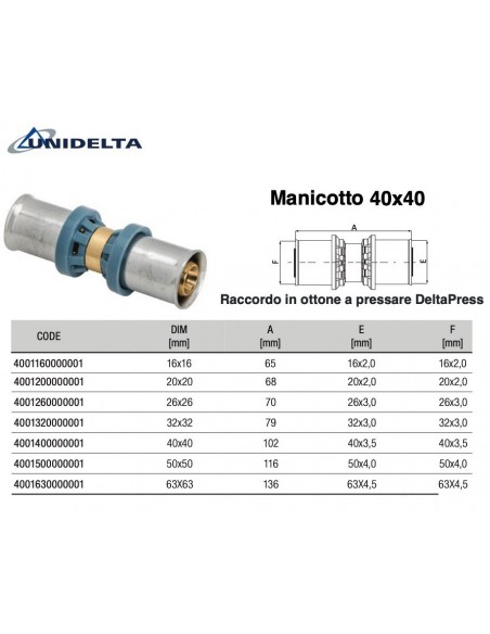 MANICOTTO DIAMETRO 40mm
