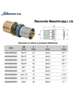 RACCORDO DIRITTO M/M D.50x11/2''