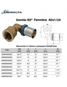 GOMITO 90' CON DERIVAZIONE FEMMINA 40x11/4''