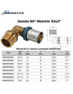 GOMITO 90' CON DERIVAZIONE MASCHIO 63x2''