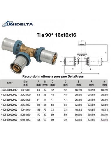 TEE 90' INTERMEDIO 16X16X16