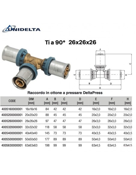 TEE 90' INTERMEDIO 26X26X26