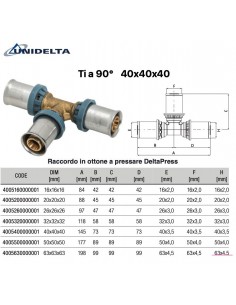 TEE 90' INTERMEDIO 40X40X40